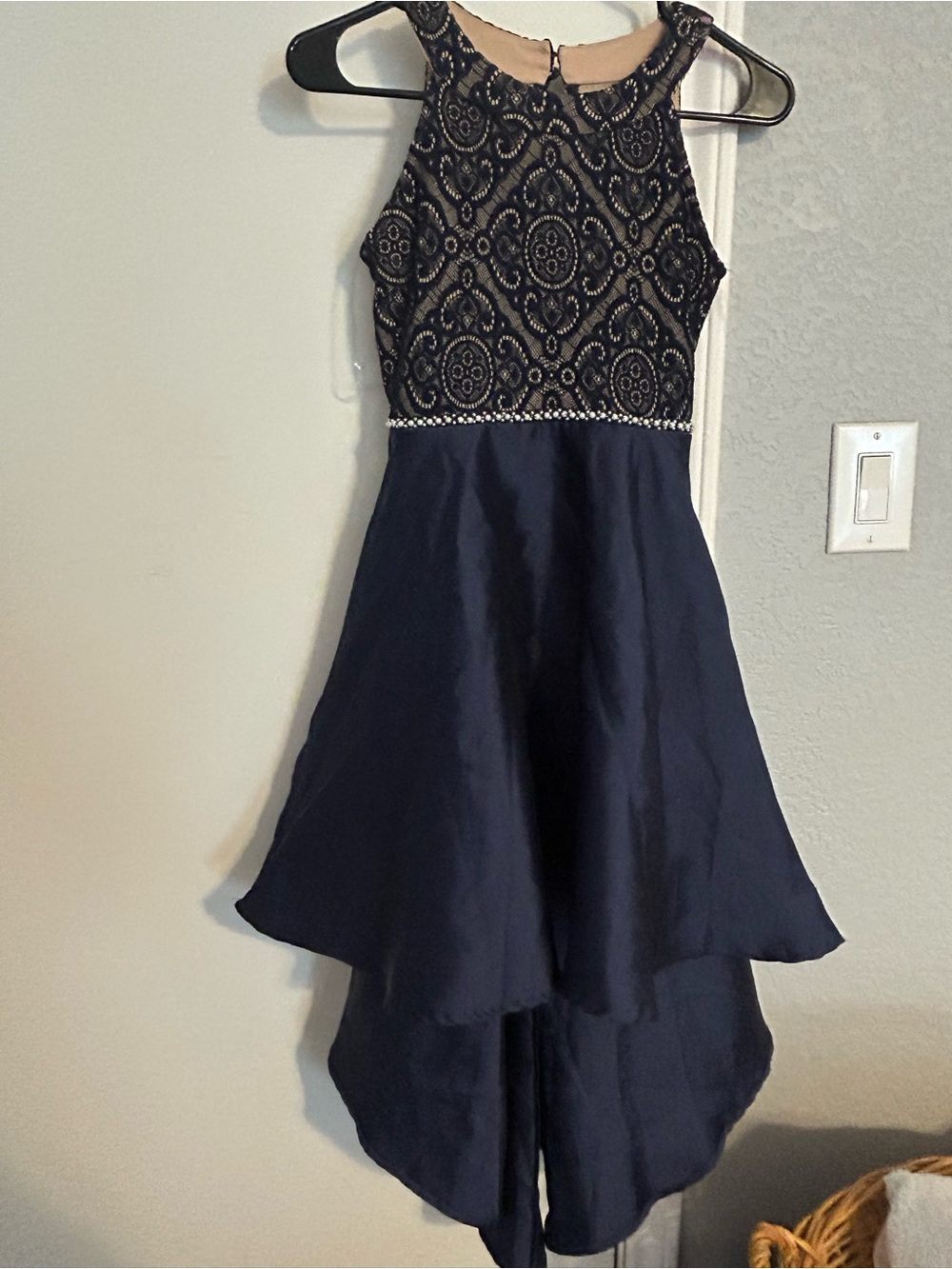 Speechless Navy and Black Girls' High-Low Formal Dress